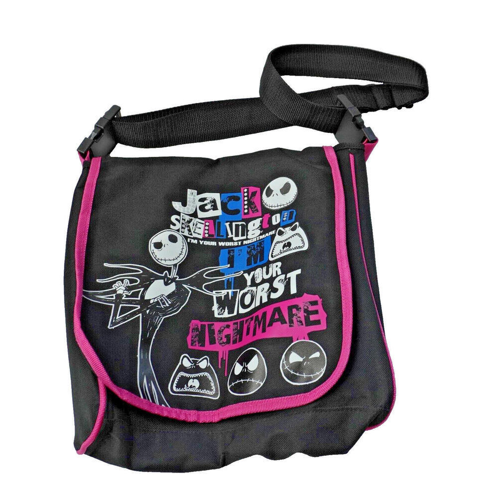 Disney Parks Jack Skellington Nightmare Befor Christmas Messenger Bag Black Pink